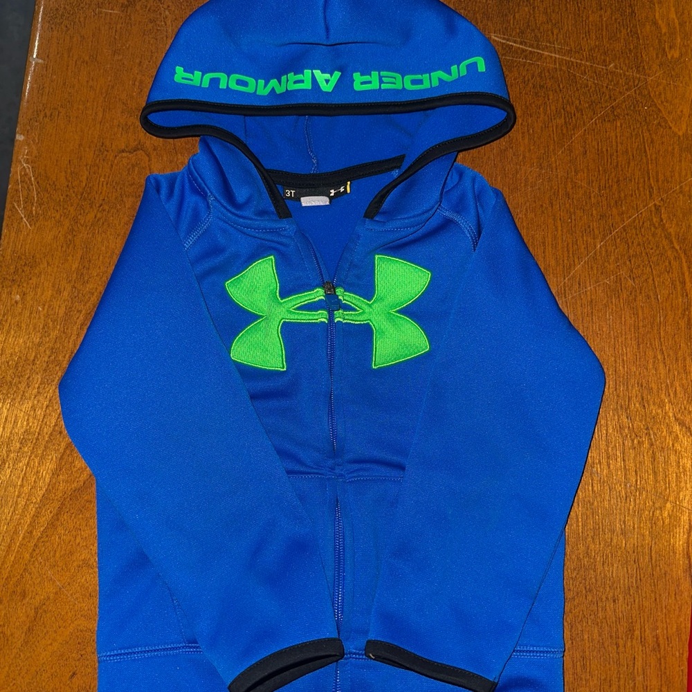 Under Armour Royal Blue Hoodie with Lime Logo